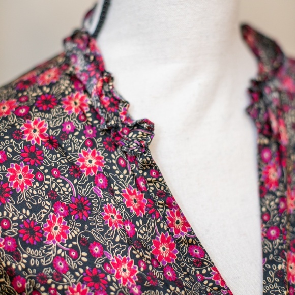 Express Floral Button Down Silk Blouse Medium Vintage Y2K Express Design Studio - Picture 4 of 7